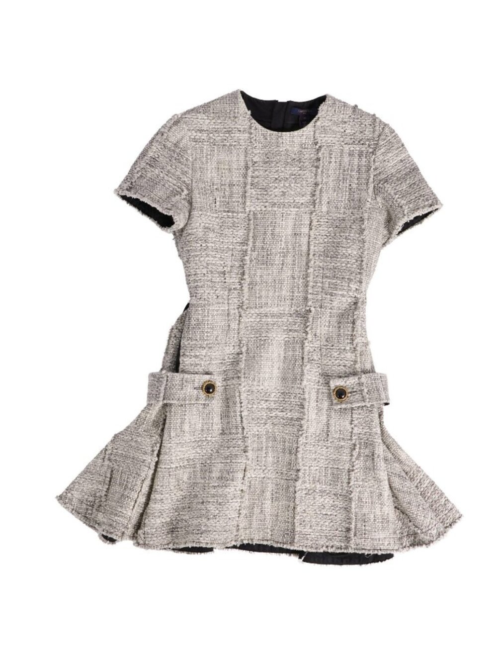 Louis Vuitton Dress Short Sleeve Tweed Top Cotton White 34